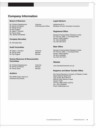 Thumbnail Standard Chartered Bank (Pakistan) Half-year Report 2013-h1