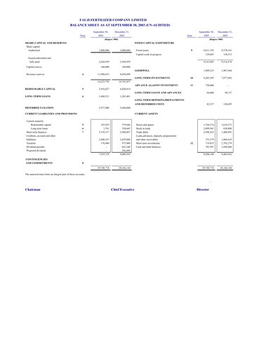 Vorschaubild Fauji Fertilizer Company Quartalsbericht 2003-q3