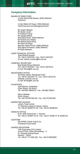Thumbnail Fauji Fertilizer Company Quarterly Report 2011-q1