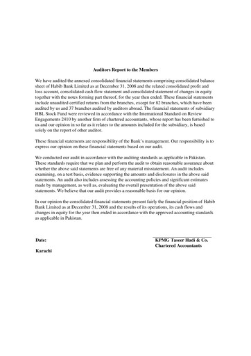 Vorschaubild Habib Bank Finanzmitteilung 2008