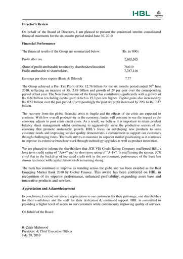 Miniature Habib Bank Rapport semestriel 2010-h1