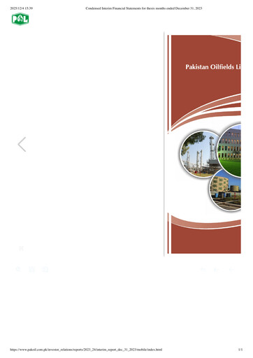 Thumbnail Pakistan Oilfields Limited Financial Statement 2024-h1