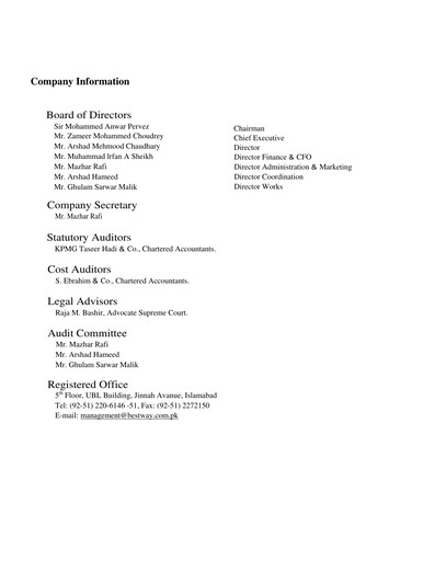 Thumbnail Bestway Cement Annual Report 2005
