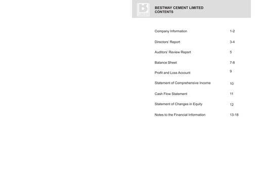 Thumbnail Bestway Cement Half-year Report 2014-h1