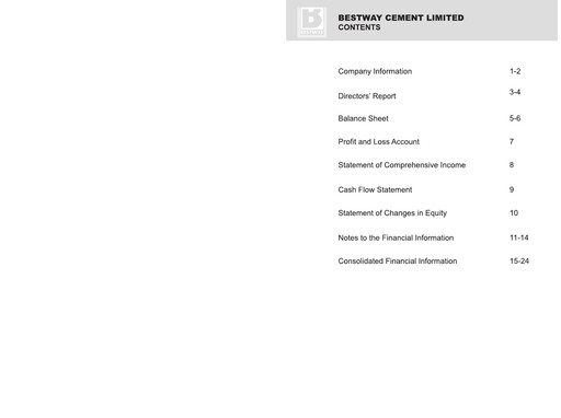 Thumbnail Bestway Cement Quarterly Report 2012-q1