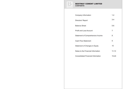 Thumbnail Bestway Cement Quarterly Report 2013-q1
