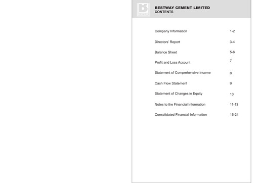 Thumbnail Bestway Cement Quarterly Report 2013-q3