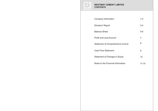 Thumbnail Bestway Cement Quarterly Report 2014-q3