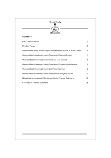 Vorschaubild Bank AL Habib Finanzmitteilung 2015-h1