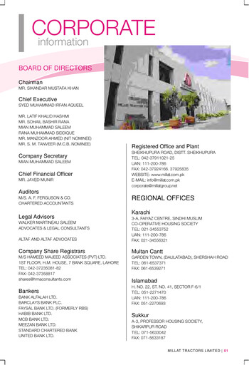 Miniature Millat Tractors Rapport semestriel 2012-h1