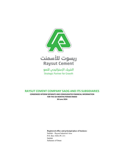 Thumbnail Raysut Cement Half-year Report 2024-h1