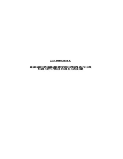 Miniature Zain Bahrain Bilan financier 2025-q1