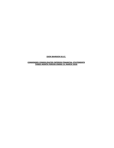 Miniature Zain Bahrain Bilan financier 2026-q1