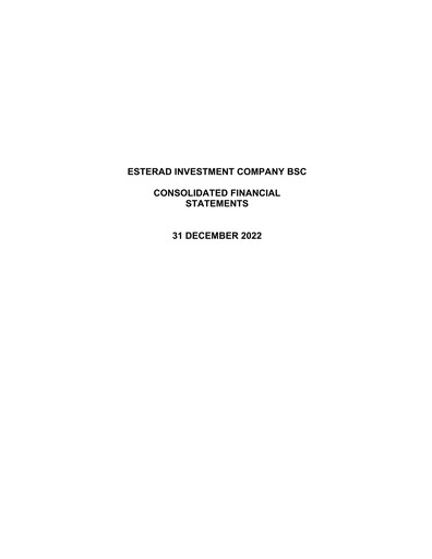 Thumbnail Esterad Investment Company Financial Statement 2022