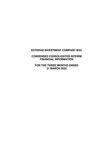 Thumbnail Esterad Investment Company Financial Statement 2025-q1