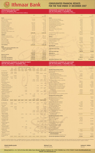 Thumbnail Ithmaar Holding Financial Statement 2007