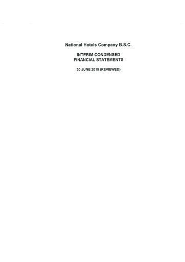 Thumbnail National Hotels Company (Bahrain) Financial Statement 2019-h1