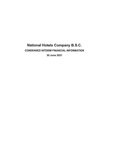 Thumbnail National Hotels Company (Bahrain) Financial Statement 2021-h1