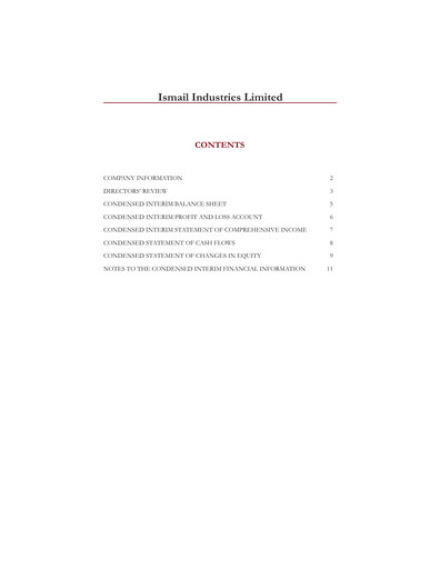 Miniature Ismail Industries Rapport trimestriel 2015-q1