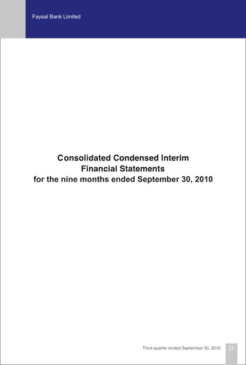 Thumbnail Faysal Bank Quarterly Report 2010-q3