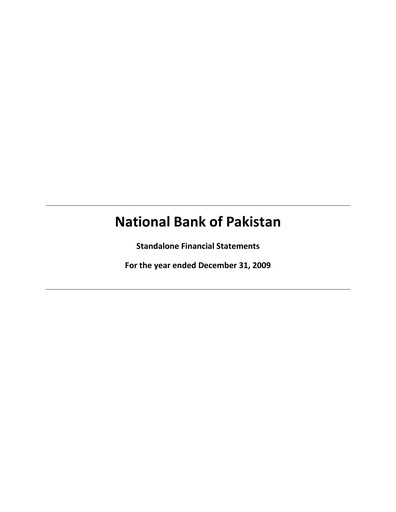 Thumbnail National Bank of Pakistan Financial Statement 2009