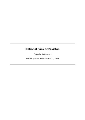 Thumbnail National Bank of Pakistan Quarterly Report 2009-q1