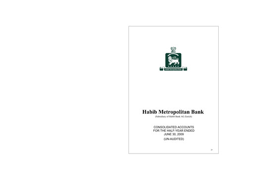Thumbnail Habib Metropolitan Bank Financial Statement 2009-h1