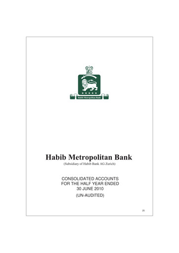Thumbnail Habib Metropolitan Bank Half-year Report 2010-h1