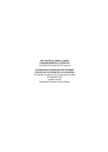 Thumbnail Dr. Soliman Abdel Kader Fakeeh  Quarterly Report 2023-q3
