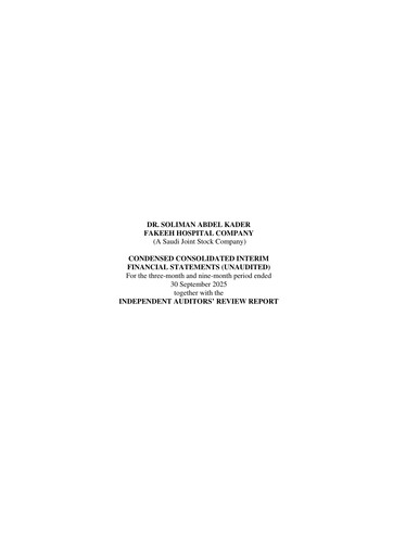 Thumbnail Dr. Soliman Abdel Kader Fakeeh  Quarterly Report 2025-q3