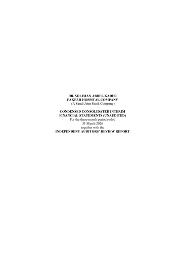 Thumbnail Dr. Soliman Abdel Kader Fakeeh  Quarterly Report 2026-q1