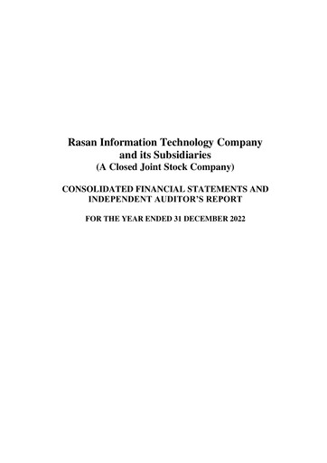 Thumbnail Rasan Information Technology Company Annual Report 2022