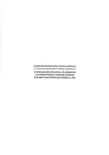 Thumbnail SMASCO (Saudi Manpower Solutions Company) Financial Statement 2021