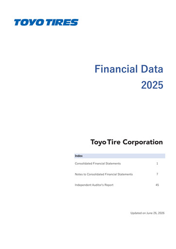 Thumbnail Toyo Tire Financial Statement 2025
