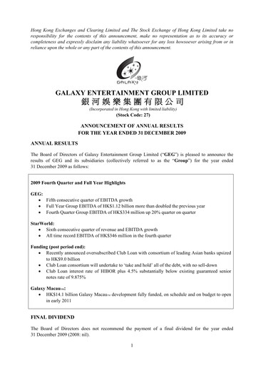 Miniature Galaxy Entertainment Rapport financier 2009