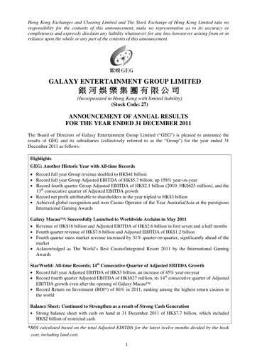 Miniature Galaxy Entertainment Rapport financier 2011