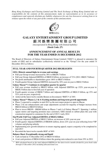 Miniature Galaxy Entertainment Rapport financier 2012