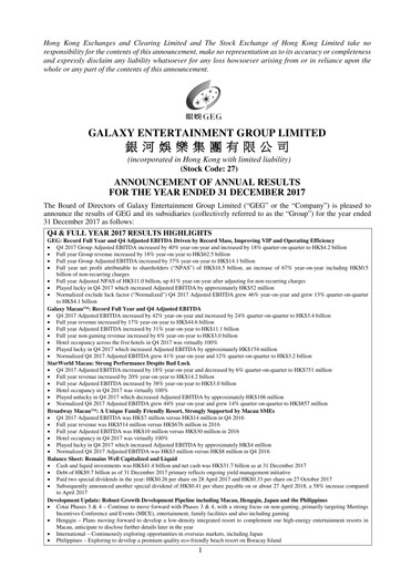 Miniature Galaxy Entertainment Rapport financier 2017