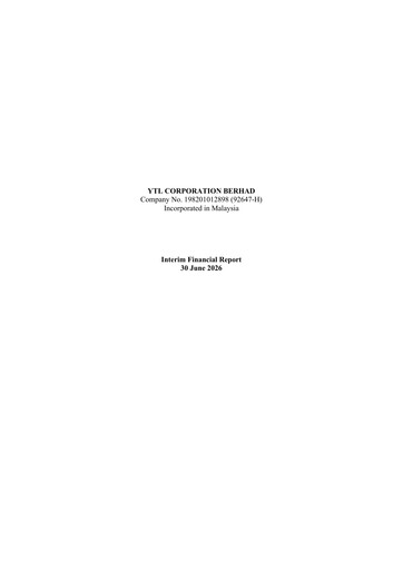 Vorschaubild YTL Corporation Berhad Quartalsbericht 2026-q4