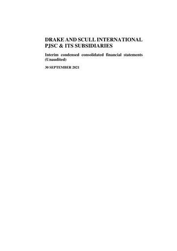 Thumbnail Drake and Scull International Quarterly Report 2021-q3