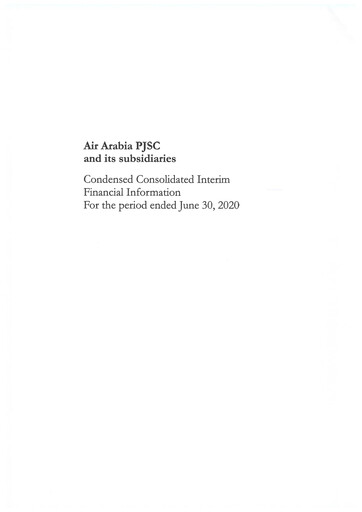 Thumbnail Air Arabia Financial Statement 2020-h1