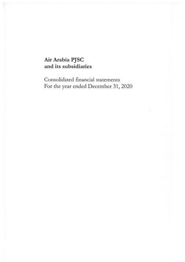 Thumbnail Air Arabia Financial Statement 2020