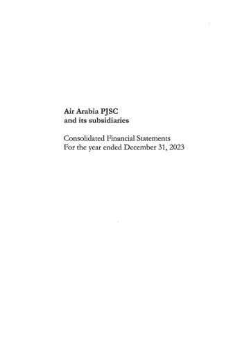 Thumbnail Air Arabia Financial Statement 2023