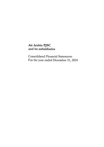 Thumbnail Air Arabia Financial Statement 2024