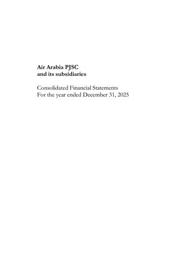 Thumbnail Air Arabia Financial Statement 2025
