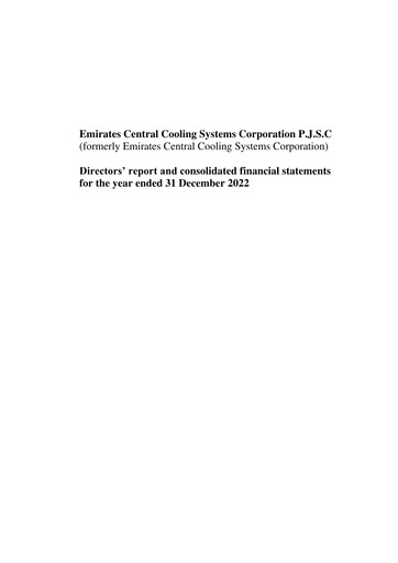 Thumbnail Emirates Central Cooling Systems Financial Statement 2022