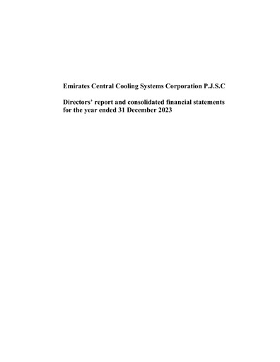 Thumbnail Emirates Central Cooling Systems Financial Statement 2023