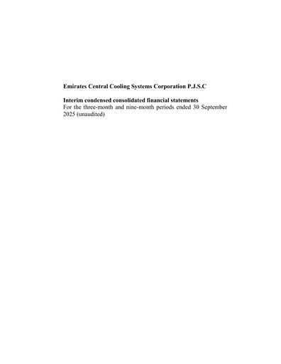 Thumbnail Emirates Central Cooling Systems Quarterly Report 2025-q3