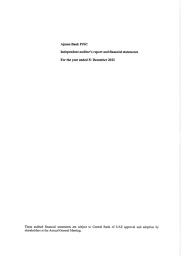 Vorschaubild Ajman Bank Finanzmitteilung 2022