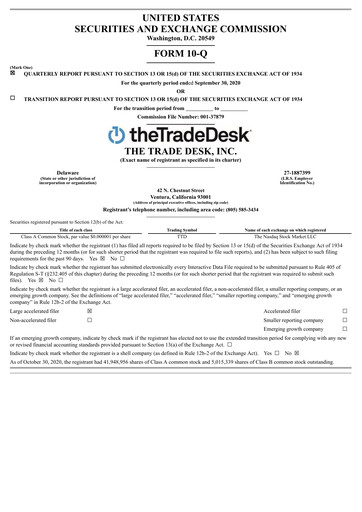 Vorschaubild The Trade Desk
 Quartalsbericht 2020-q3